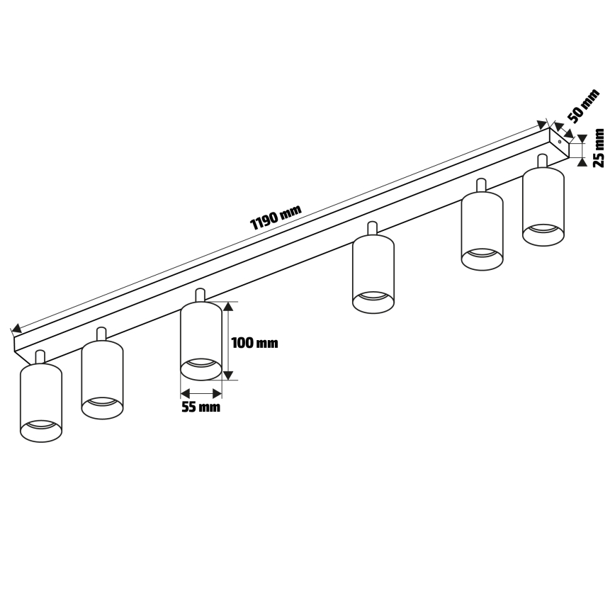Brilagi - Plafondspot SELE 6xGU10/30W/230V wit/eikendecor