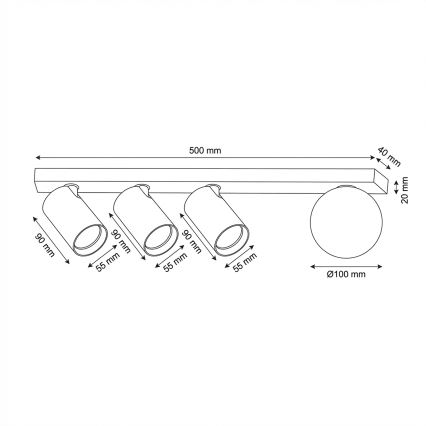 Brilagi - Plafondspot SELE BALL 3xGU10/30W/230V + 1xG9/10W beige