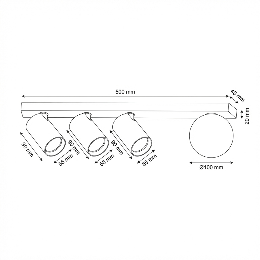 Brilagi - Plafondspot SELE BALL 3xGU10/30W/230V + 1xG9/10W beige