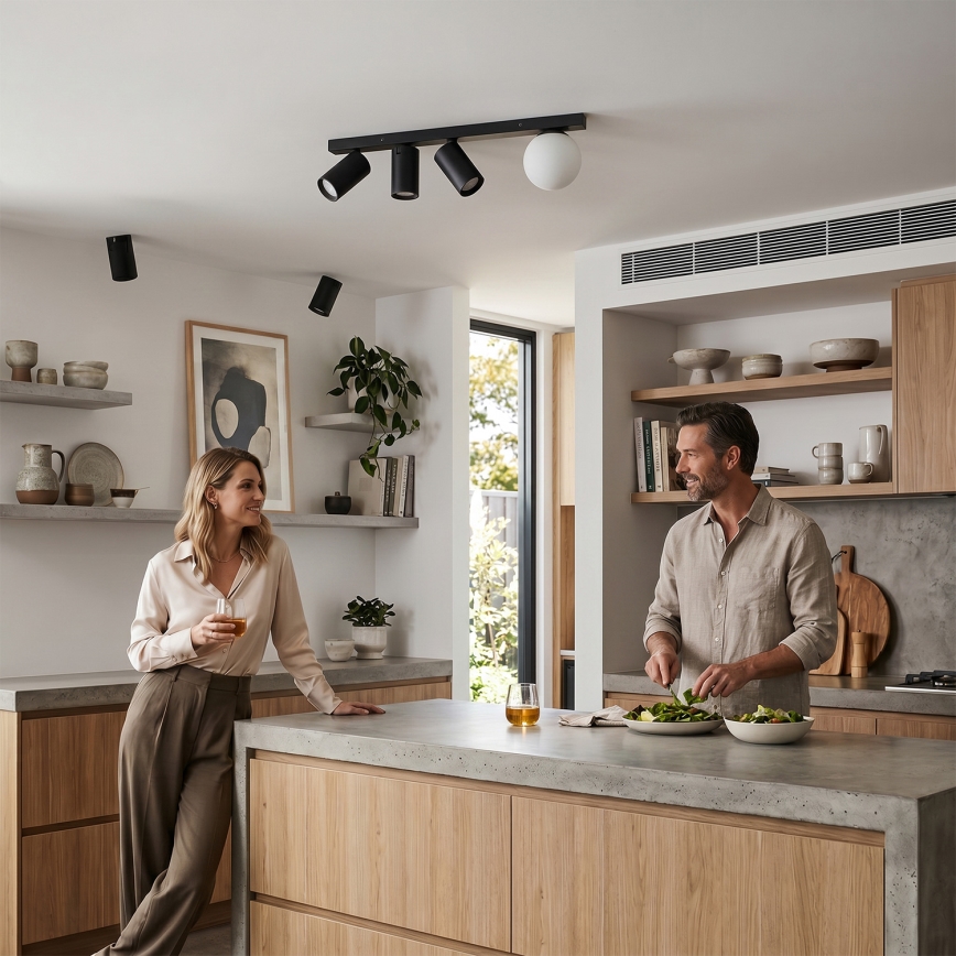 Brilagi - Plafondspot SELE BALL 3xGU10/30W/230V + 1xG9/10W zwart