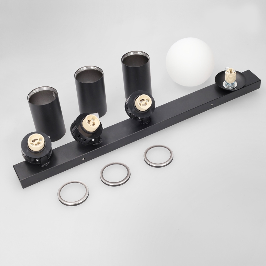 Brilagi - Plafondspot SELE BALL 3xGU10/30W/230V + 1xG9/10W zwart