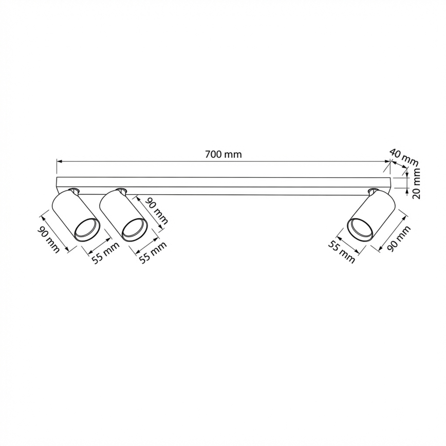 Brilagi - Plafondspot SELE LONG 3xGU10/30W/230V beige