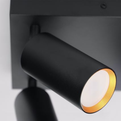 Brilagi - Plafondspot SELE SQUARE 4xGU10/30W/230V zwart/goud
