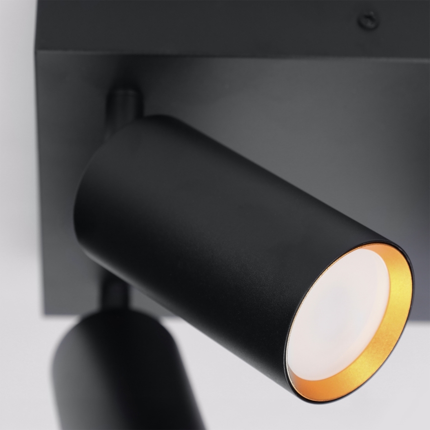 Brilagi - Plafondspot SELE SQUARE 4xGU10/30W/230V zwart/goud