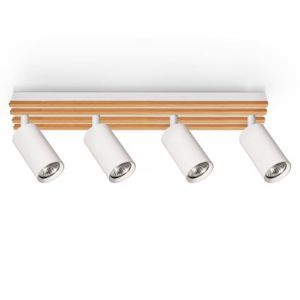 Brilagi - Plafondspot SELE WOOD 4xGU10/30W/230V wit/hout