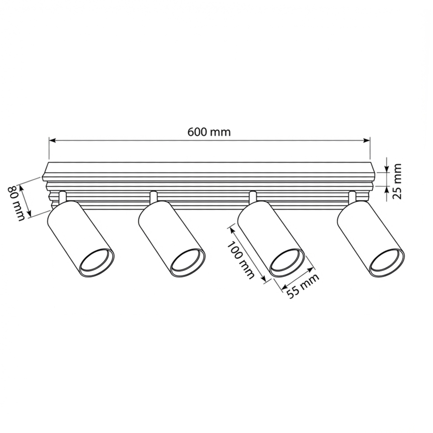 Brilagi - Plafondspot SELE WOOD 4xGU10/30W/230V wit/hout
