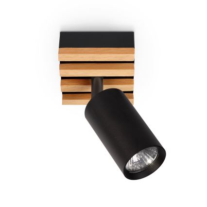 Brilagi - plafondspot SELE WOOD ACOUSTIC 1xGU10/30W/230V zwart/hout