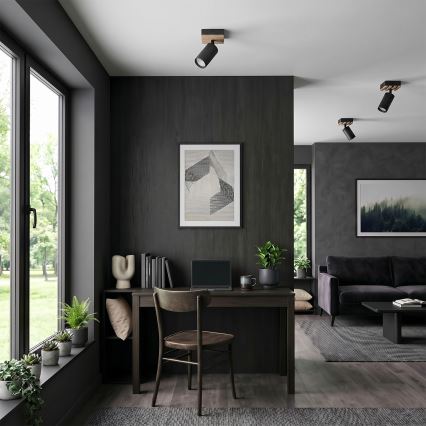 Brilagi - plafondspot SELE WOOD ACOUSTIC 1xGU10/30W/230V zwart/hout
