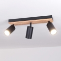 Brilagi - Plafondspot SELE WOOD ACOUSTIC 3xGU10/30W/230V zwart/hout