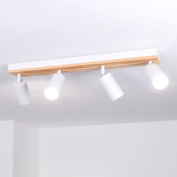 Brilagi - Plafondspot SELE WOOD ACOUSTIC 4xGU10/30W/230V wit/hout