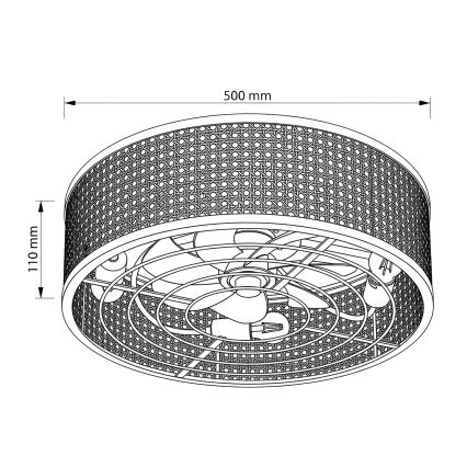 Brilagi - Plafondventilator 4xE27/40W/230V Ø 50 cm bamboe + afstandsbediening