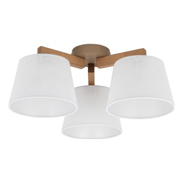 Brilagi - Plafonnière LATTE SABIA 3xE27/60W/230V grenen/wit