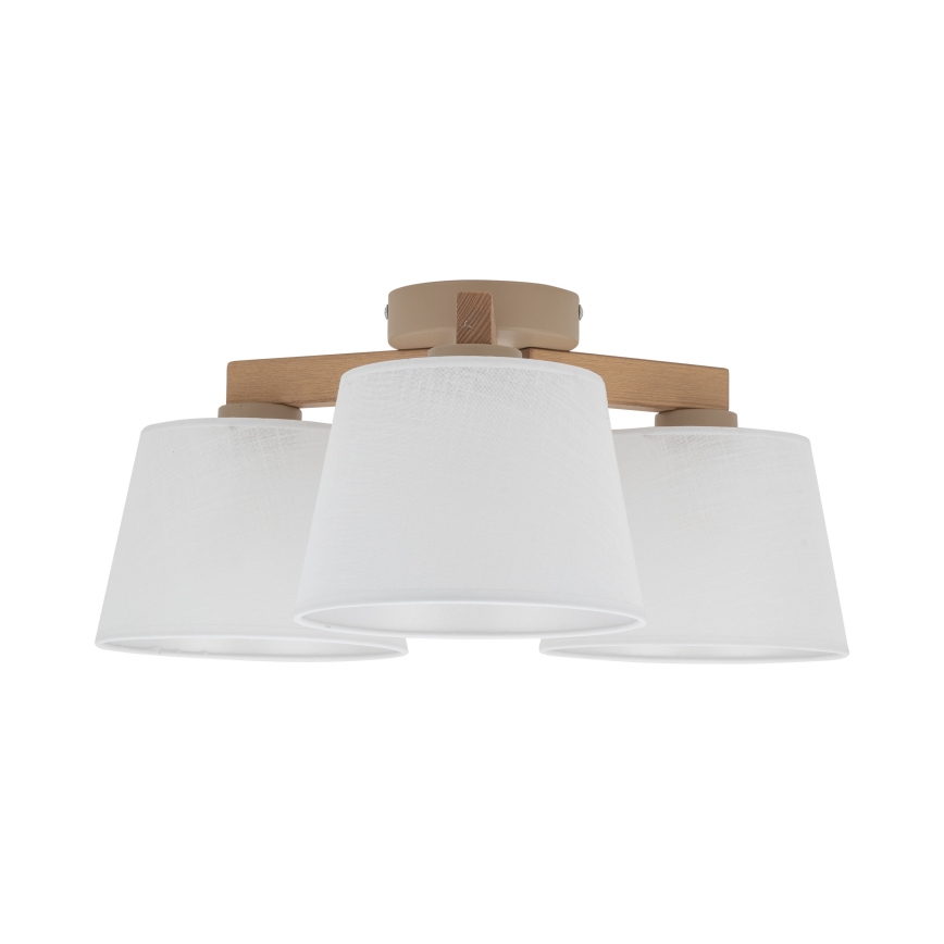 Brilagi - Plafonnière LATTE SABIA 3xE27/60W/230V grenen/wit