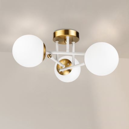Brilagi - Plafonnière MALIVA 3xE14/15W/230V goud/wit