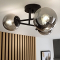 Brilagi - Plafonnière MALIVA 3xE14/15W/230V zwart/rookglas