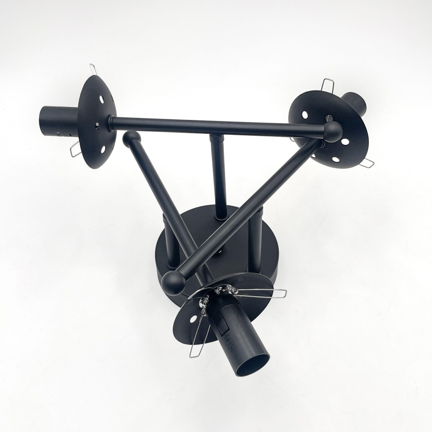 Brilagi - Plafonnière MALIVA 3xE14/15W/230V zwart/rookglas