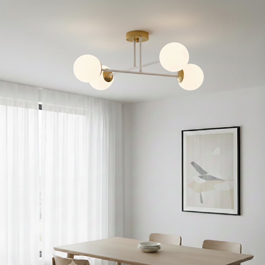 Brilagi - Plafonnière MALIVA 4xE14/15W/230V goud/wit