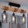 Brilagi - Plafonnière WOOD GLASS 3xE27/60W/230V grenen/zwart/rookgrijs
