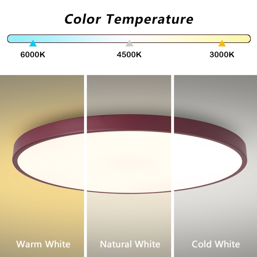 Brilagi - LED plafondlamp POOL LED/100W/230V 3000/4000/6000K Ø 80 cm bordeaux