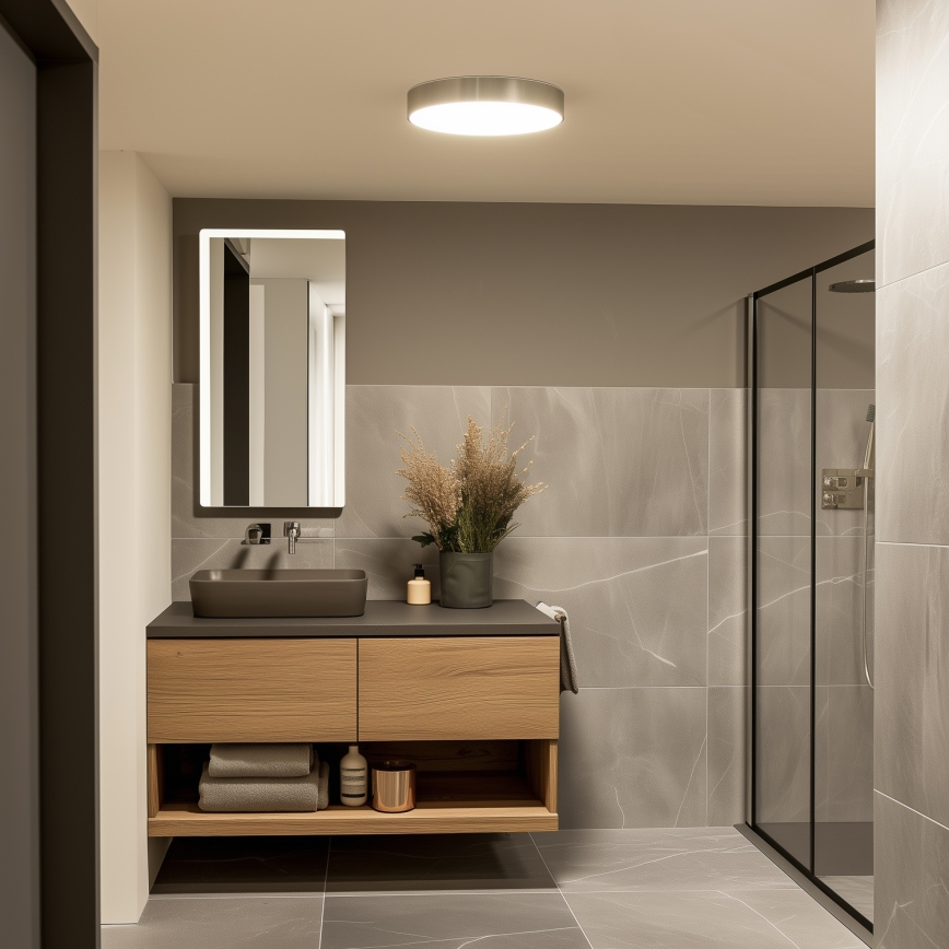Brilagi - LED plafondlamp voor badkamer POOL LED/36W/230V 3000/4000/5500K Ø 40 cm IP54 mat chroom