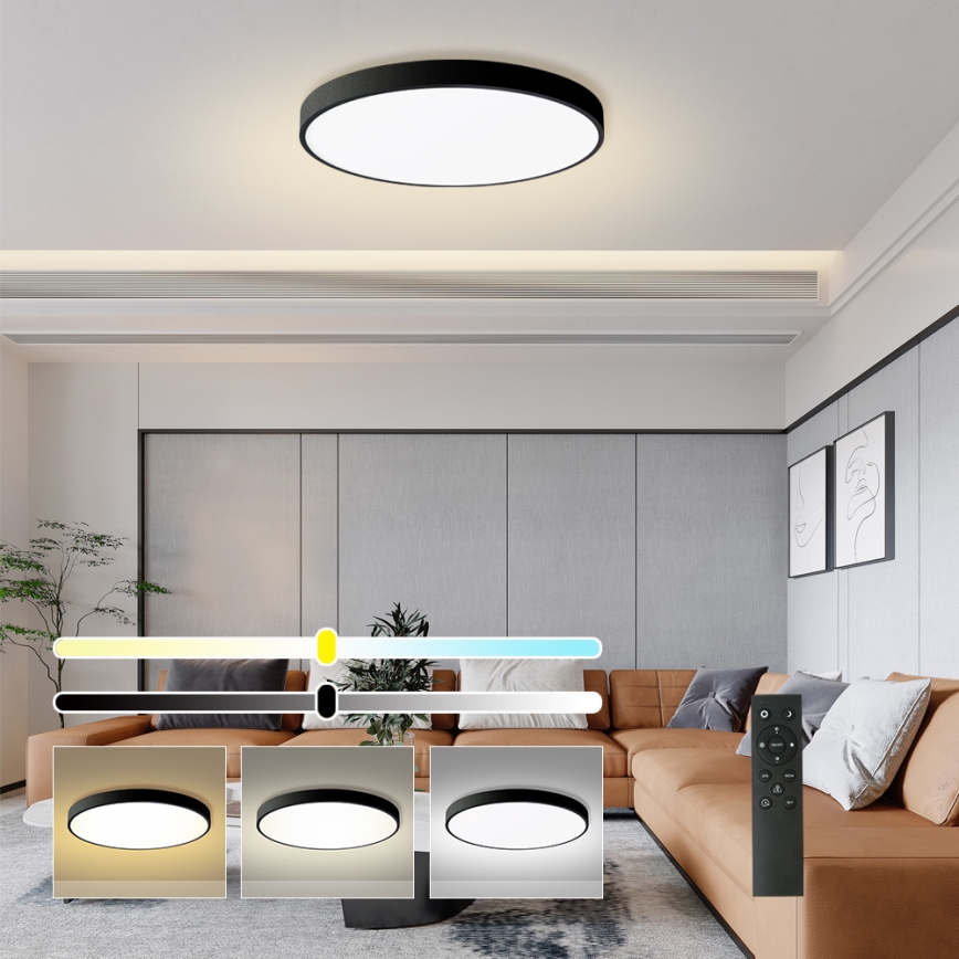 Brilagi - Pool Smart LED Dimbare Plafondlamp 100W/230V 3000-6000K 80 cm Wi-Fi Tuya Zwart + Afstandsbediening