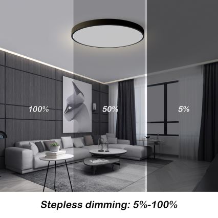 Brilagi - Pool Smart LED Dimbare Plafondlamp 100W/230V 3000-6000K 80 cm Wi-Fi Tuya Zwart + Afstandsbediening