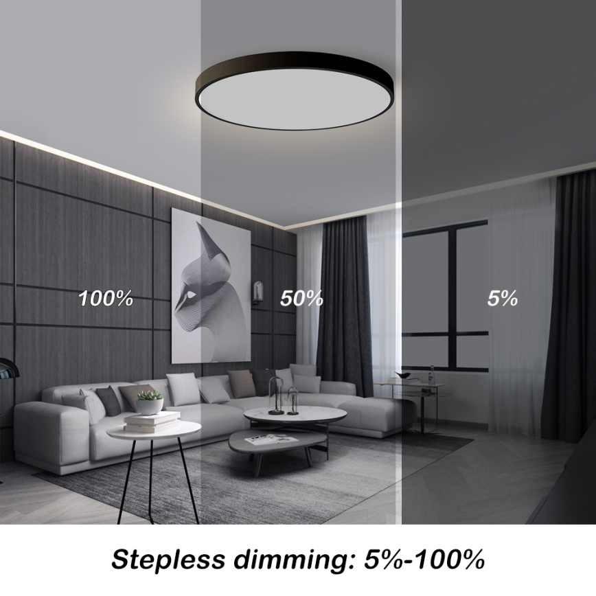 Brilagi - Pool Smart LED Dimbare Plafondlamp 100W/230V 3000-6000K 80 cm Wi-Fi Tuya Zwart + Afstandsbediening