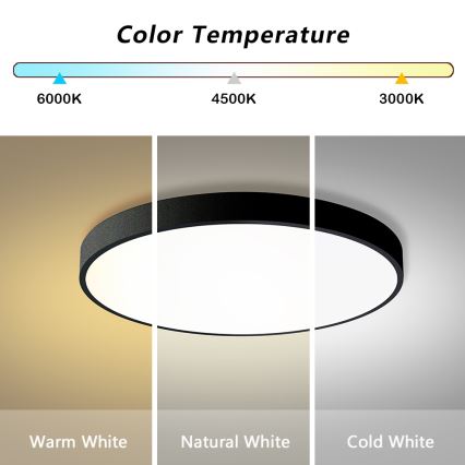 Brilagi - Pool Smart LED Dimbare Plafondlamp 100W/230V 3000-6000K 80 cm Wi-Fi Tuya Zwart + Afstandsbediening