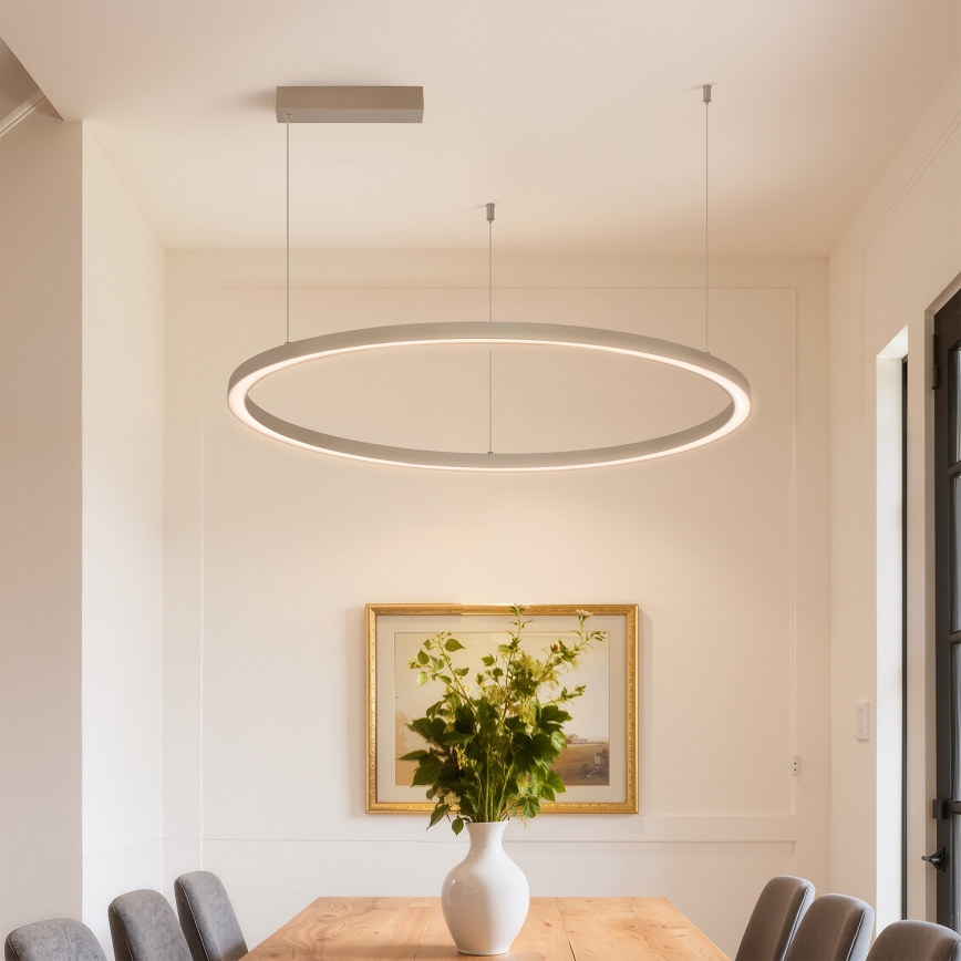 Brilagi - Dimbare LED-hanglamp aan kabel PORTOFINO LED/60W/230V 3000-6000K Ø 80 cm beige + afstandsbediening