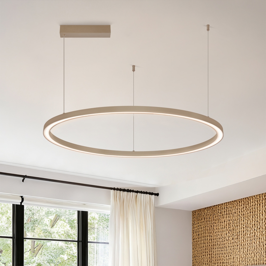 Brilagi - Dimbare LED-hanglamp aan kabel PORTOFINO LED/60W/230V 3000-6000K Ø 80 cm beige + afstandsbediening