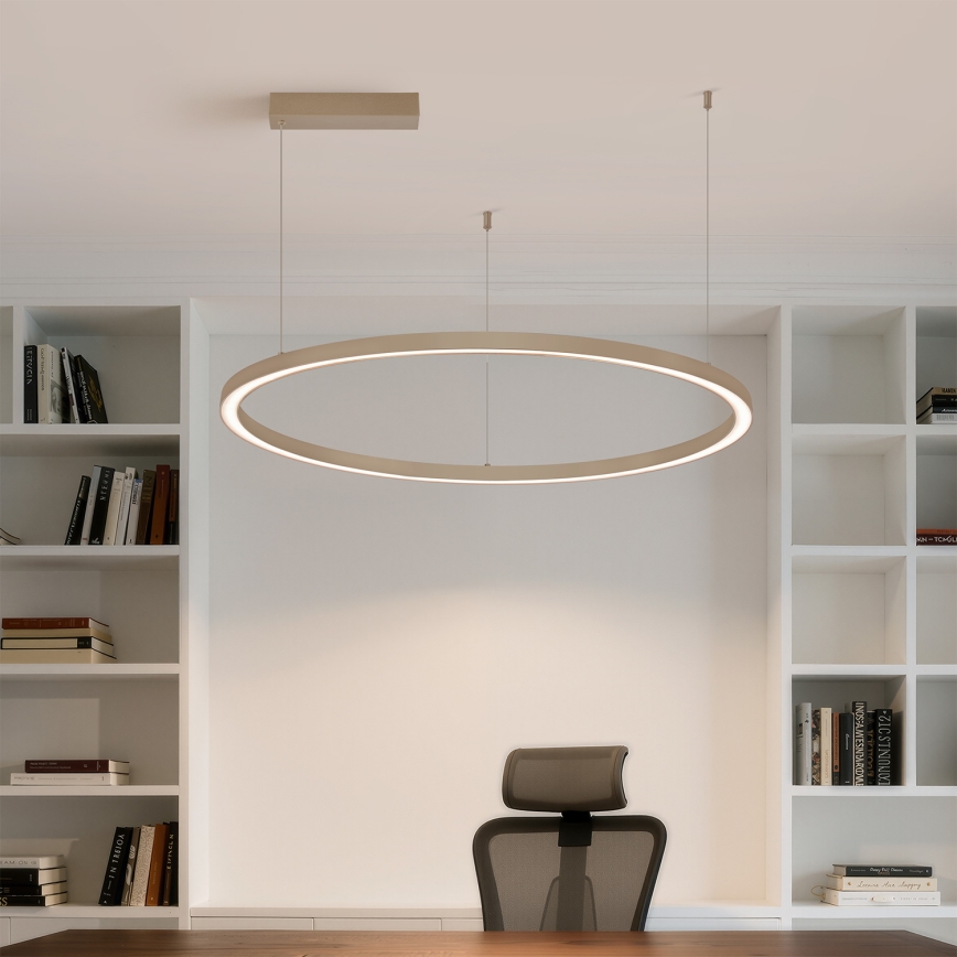 Brilagi - Dimbare LED-hanglamp aan kabel PORTOFINO LED/60W/230V 3000-6000K Ø 80 cm beige + afstandsbediening