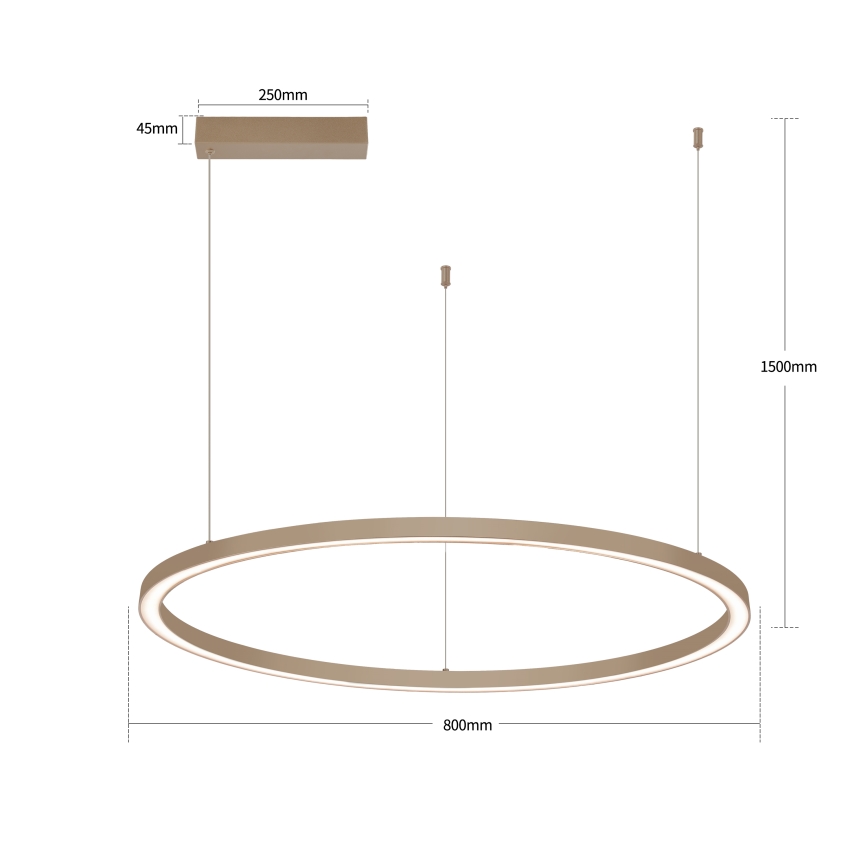 Brilagi - Dimbare LED-hanglamp aan kabel PORTOFINO LED/60W/230V 3000-6000K Ø 80 cm beige + afstandsbediening