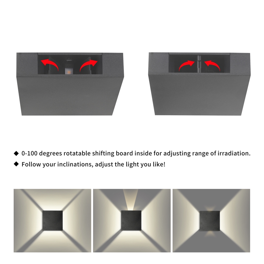 Brilagi - QUADRAY LED buitenwandlamp LED/4W/230V antraciet IP65