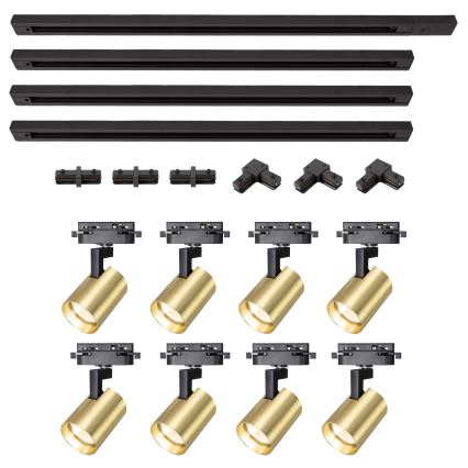 Brilagi - Railspot in HUSKY-railsysteem 8xGU10/10W/230V zwart/goud