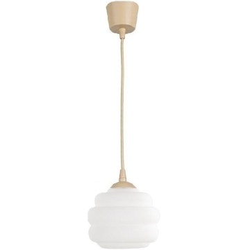 Brilagi - RETRO GLASS LED-hanglamp aan kabel 1x E27/60W/230V Ø 20 cm beige/wit