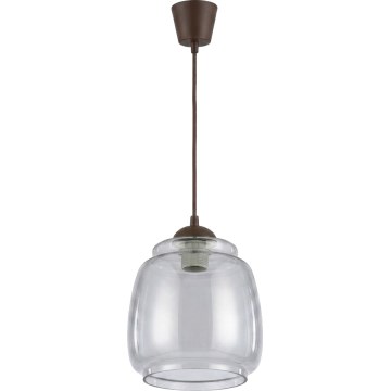 Brilagi - RETRO GLASS LED-hanglamp met kabel, 1xE27/60W/230V, Ø 26 cm, bruin/rookgrijs