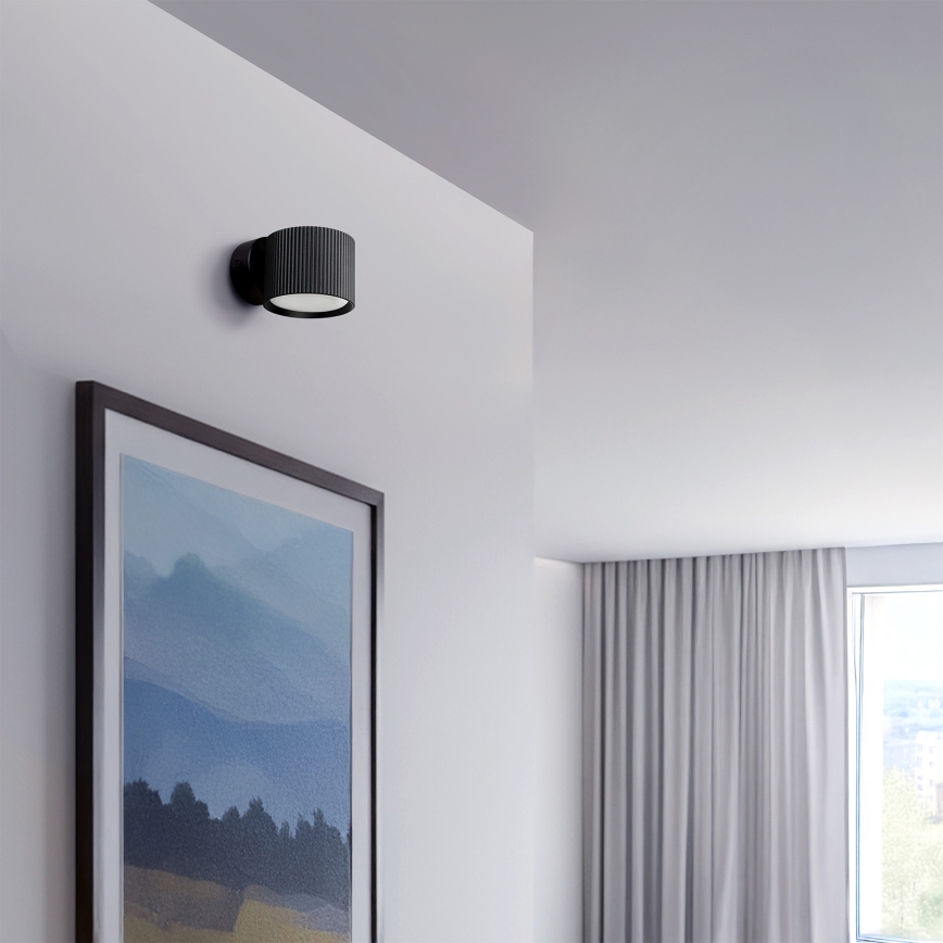 Brilagi - LED RGB+CCT Dimbare wandspot STRIPY 1xGX53/14W/230V 2700-6500K Wi-Fi Tuya zwart
