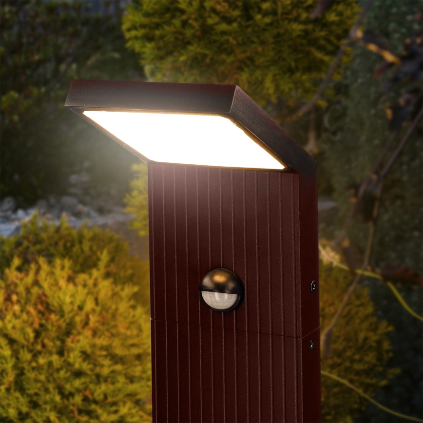 Brilagi - RIANO LED buitenlamp met sensor LED/8W/230V, bruin, IP65, 80 cm