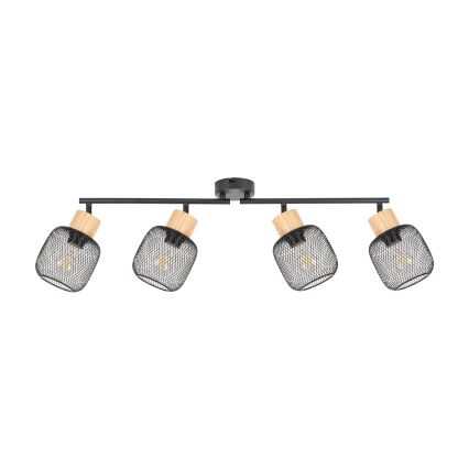 Brilagi - Richtbare spot BASKLITE 4xE27/15W/230V rubberhout/zwart