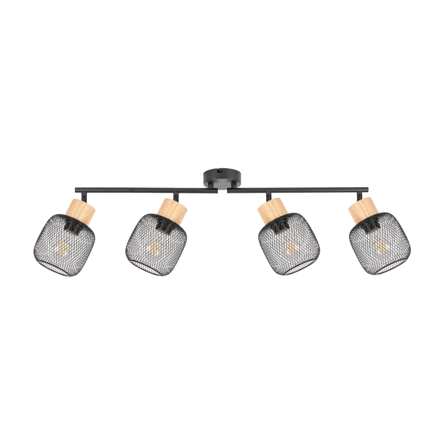 Brilagi - Richtbare spot BASKLITE 4xE27/15W/230V rubberhout/zwart