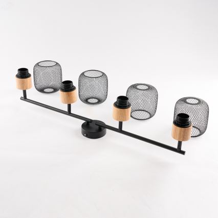 Brilagi - Richtbare spot BASKLITE 4xE27/15W/230V rubberhout/zwart