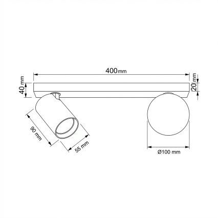 Brilagi - Richtbare spot SELE BALL 1xGU10/30W/230V + 1xG9/10W zwart