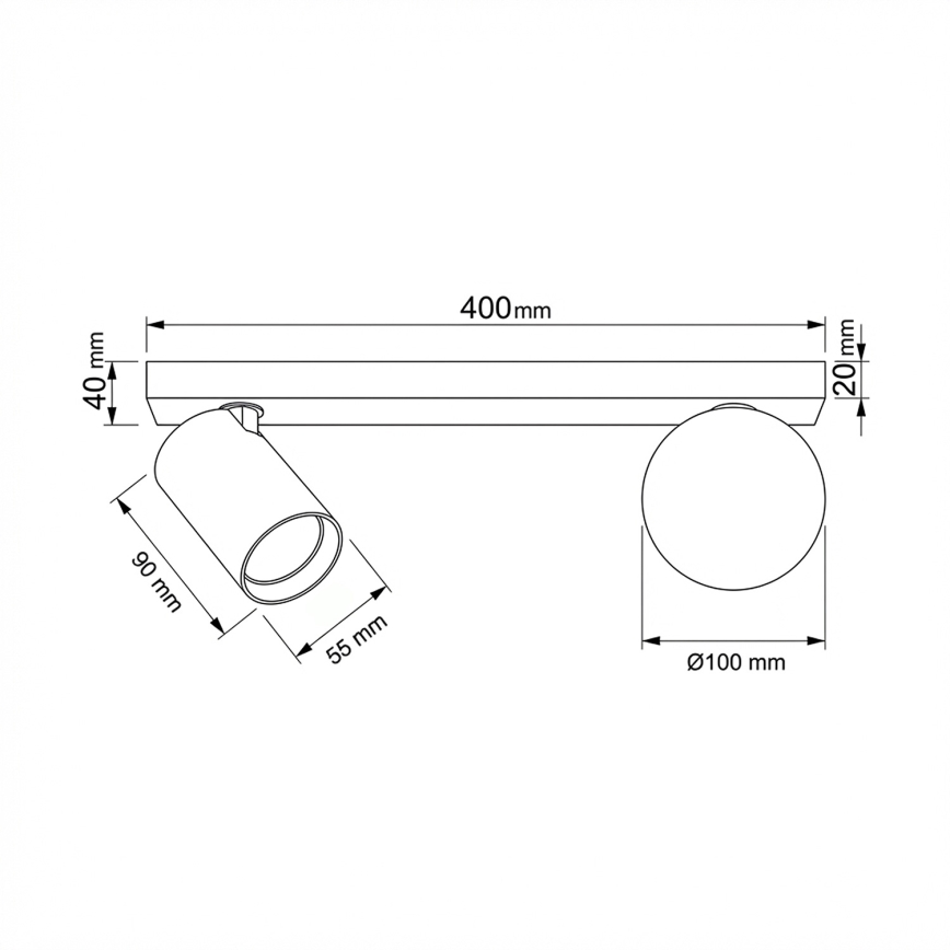 Brilagi - Richtbare spot SELE BALL 1xGU10/30W/230V + 1xG9/10W zwart