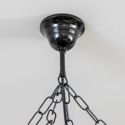 Brilagi - ROATA kettingkroonluchter, 8× E14 (max. 40 W), 230 V, Ø 70 cm, beuk/walnoot