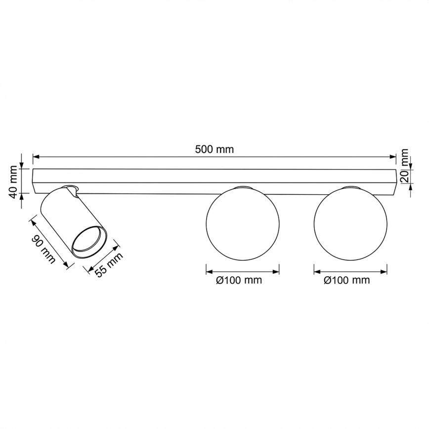 Brilagi - SELE BALL spotlamp 1x GU10/30W/230V + 2x G9/10W, beige