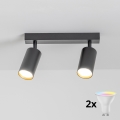 Brilagi - SELE LED RGBW dimbare spot 2xGU10/4,8W/230V 3000K zwart/goud + afstandsbediening