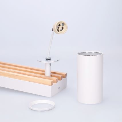 Brilagi - SELE WOOD ACOUSTIC plafondspot 2xGU10/30W/230V wit/hout
