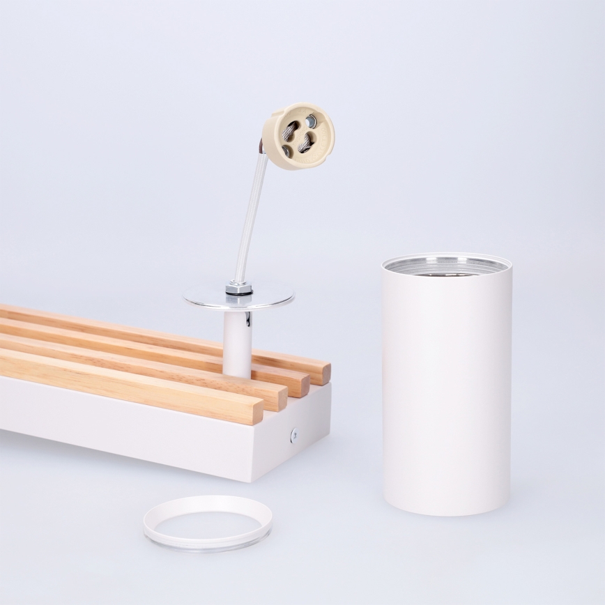 Brilagi - SELE WOOD ACOUSTIC plafondspot 2xGU10/30W/230V wit/hout