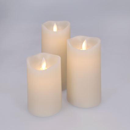 BRILAGI - SET 3x LED kaars LED/3xAAA crèmekleurig + afstandsbediening