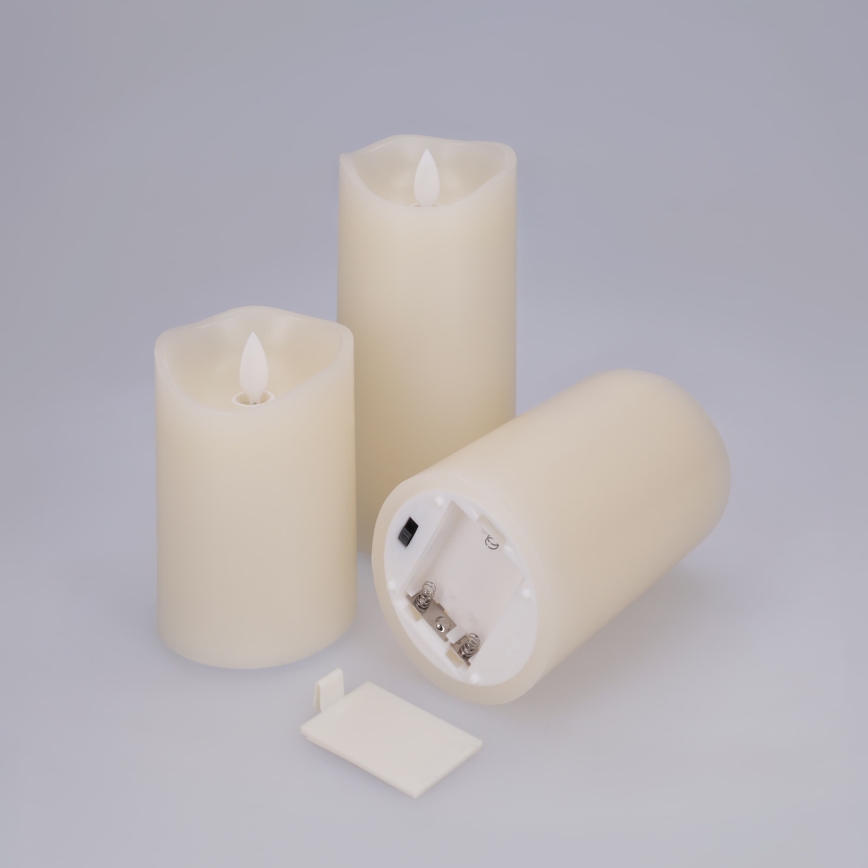 BRILAGI - SET 3x LED kaars LED/3xAAA crèmekleurig + afstandsbediening